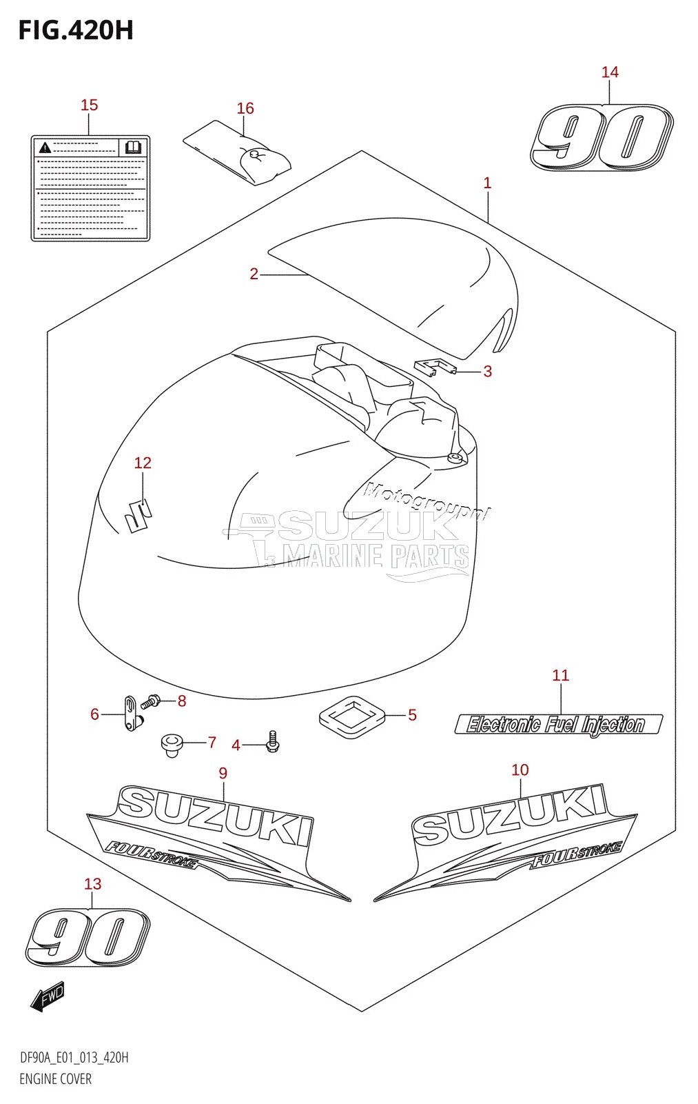 ENGINE COVER (DF90A:E40)