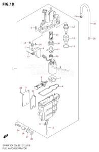 DF40A From 04004F-210001 (E34-Italy)  2012 drawing FUEL VAPOR SEPARATOR (DF40A E01)