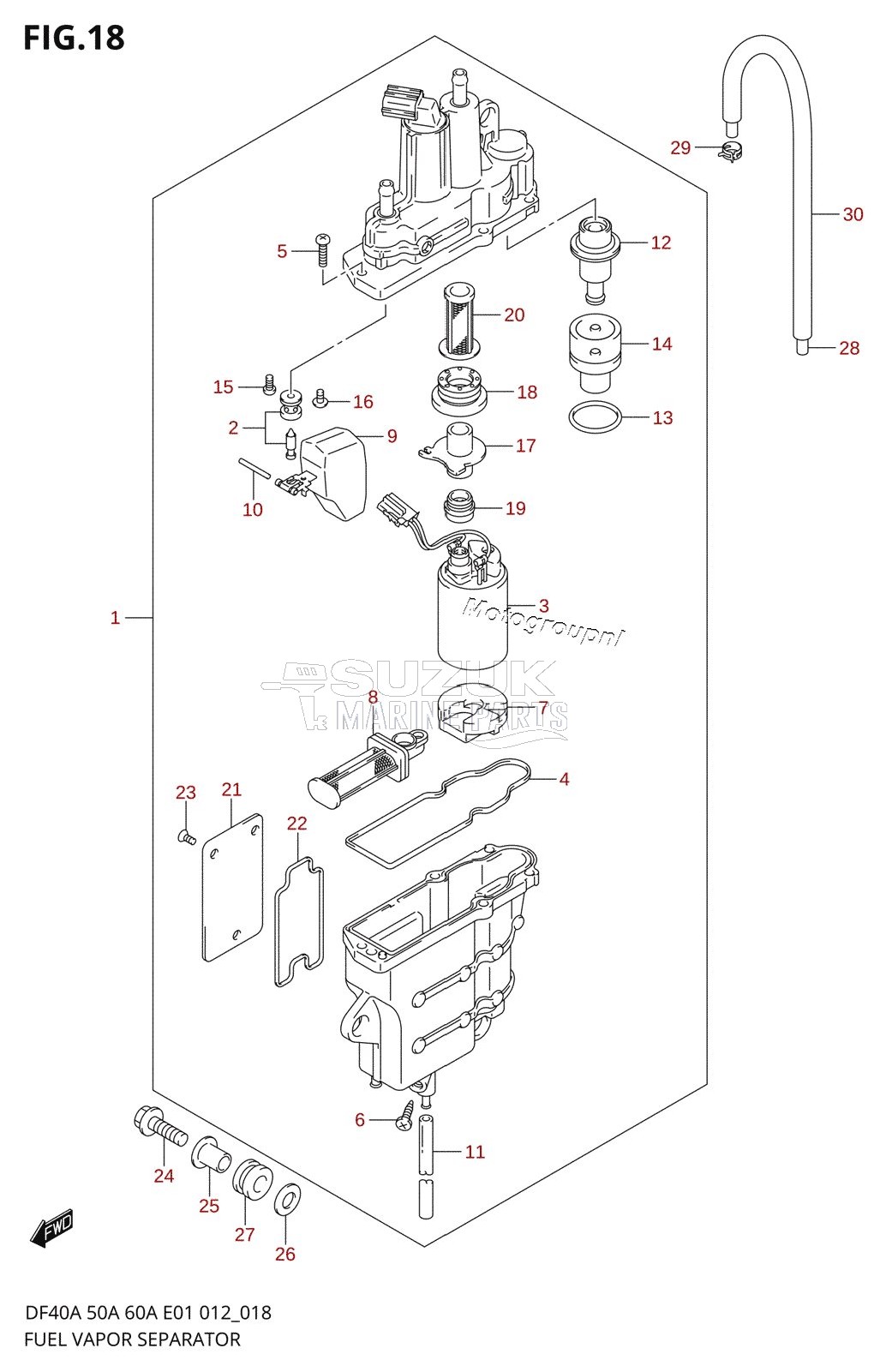 FUEL VAPOR SEPARATOR (DF40A E01)