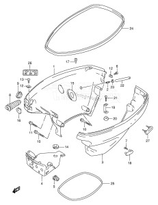 DF15 From 01501F-651001 ()  1996 drawing SIDE COVER (DF9.9 652501~ /​ DF15 652501~)