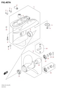 05003F-810001 (2018) 50hp E03-USA (DF50A) DF50A drawing GEAR CASE (DF40A,DF50A,DF60A)