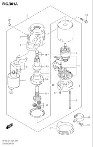 11503Z-140001 (2021) 115hp E11 E40-Gen. Export 1-and 2 (DF115AZ) DF115AZ drawing STARTING MOTOR