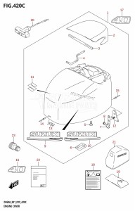 DF60A From 06003F-910001 (E01 E40)  2019 drawing ENGINE COVER (DF40AST:E34)