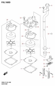 DF60AQH From 06002F-440001 (E11 - E40)  2024 drawing WATER PUMP (DF40ASVT,DF50AVT,DF60AVT)