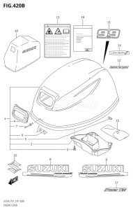 02002F-910001 (2019) 20hp P01 P40-Gen. Export 1 (DF20A) DF20A drawing ENGINE COVER (DF9.9BT,DF9.9BTH)