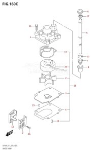 DF75A From 07501F-340001 (E03)  2023 drawing WATER PUMP (DF80A:E01)