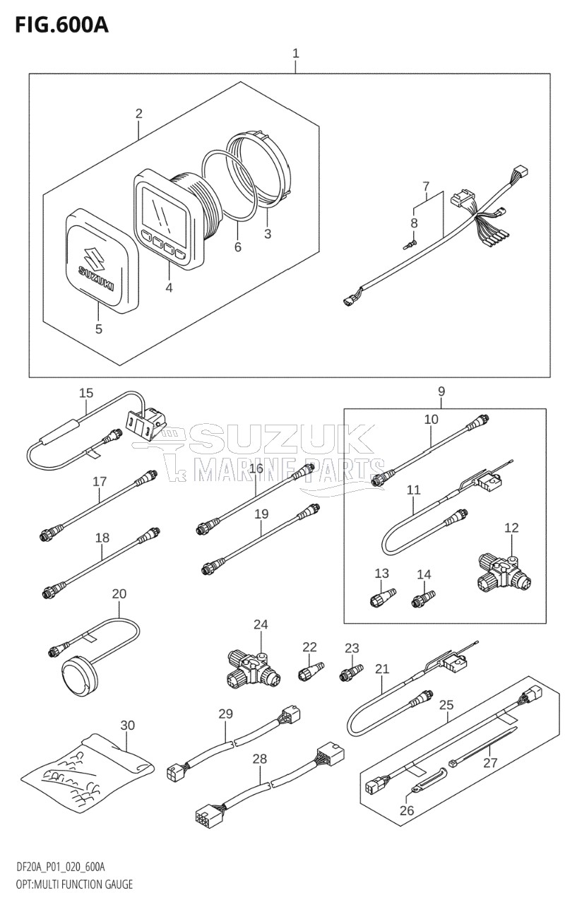 OPT:MULTI FUNCTION GAUGE (DF9.9BR,DF9.9BT)