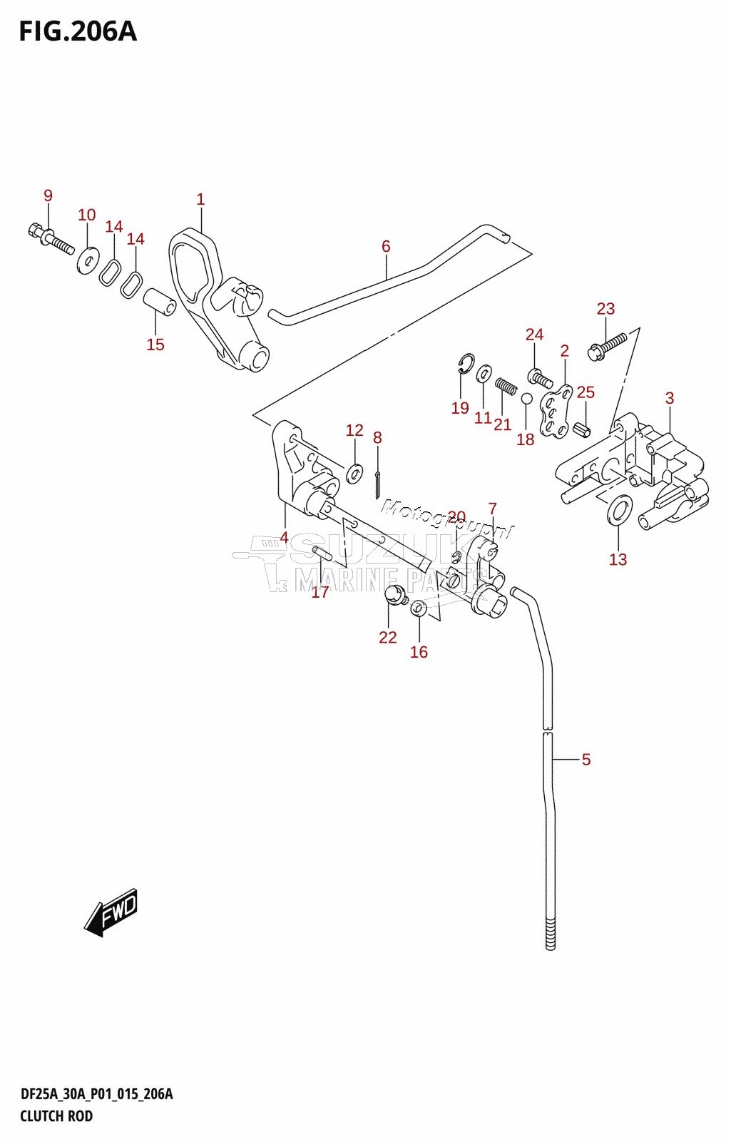 CLUTCH ROD (DF25A:P01)