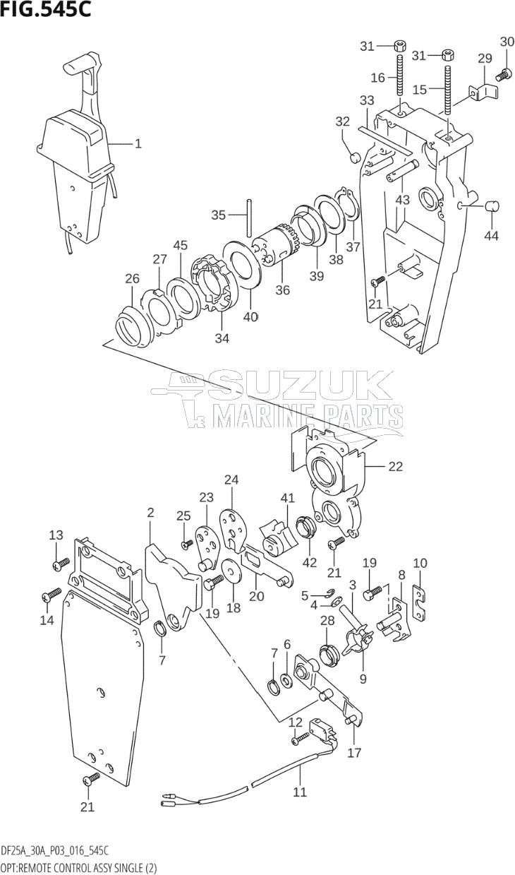 OPT:REMOTE CONTROL ASSY SINGLE (2) (DF30AT:P03)