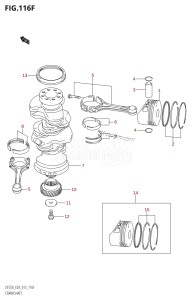 DF250 From 25003F-310001 (E03)  2013 drawing CRANKSHAFT (DF250Z:E03)