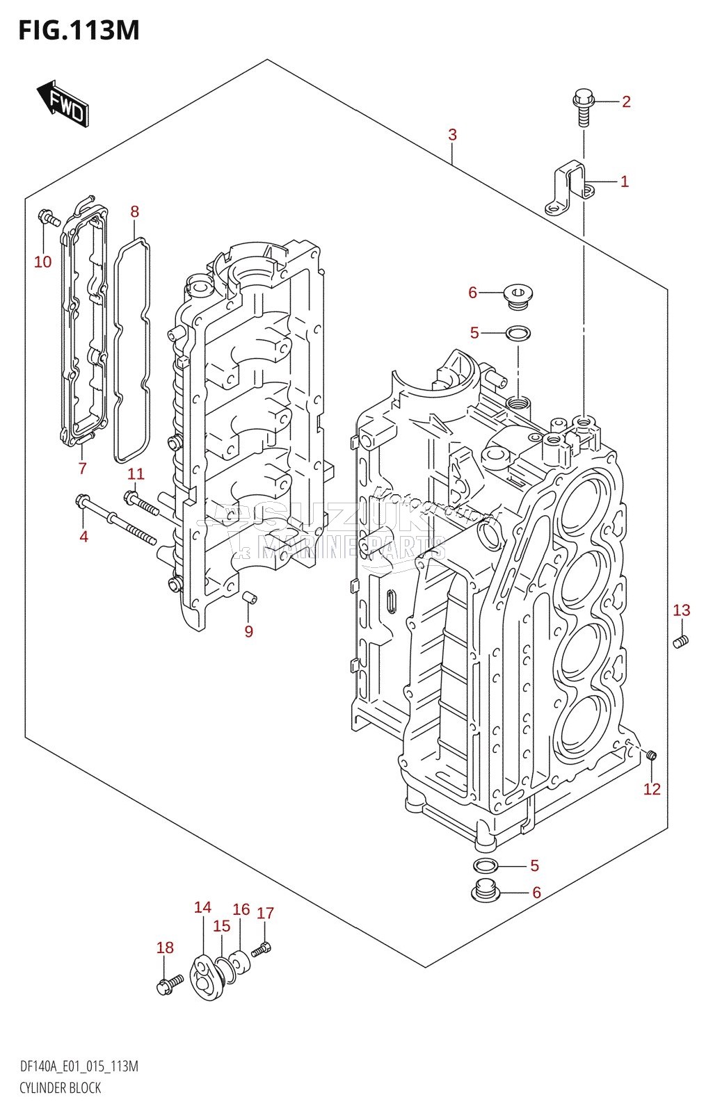 CYLINDER BLOCK (DF115AT:E40)