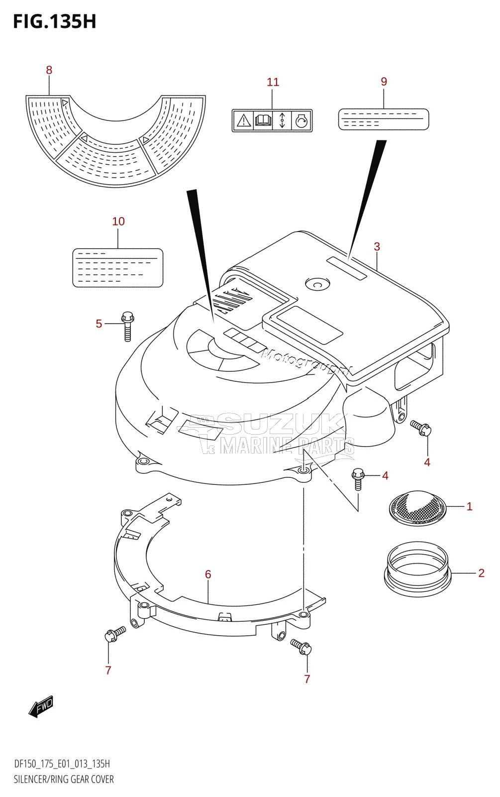 SILENCER /​ RING GEAR COVER (DF175Z:E40)