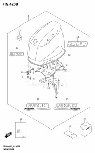 DF200AZ From 20003Z-710001 (E03)  2017 drawing ENGINE COVER (DF200AT:E03)