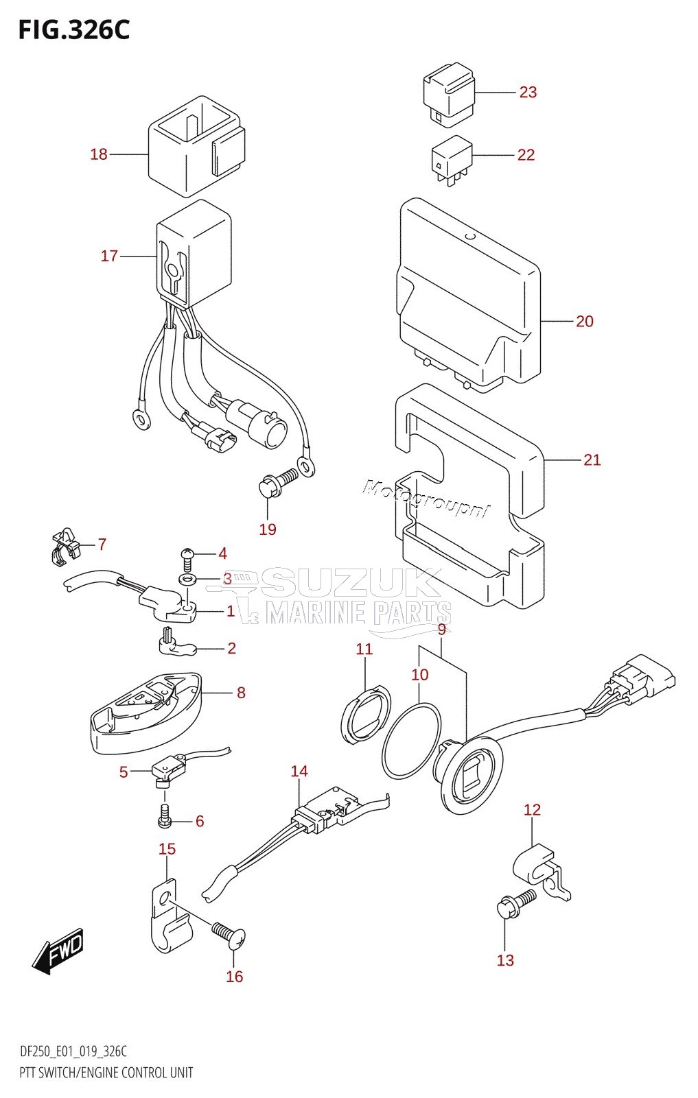 PTT SWITCH /​ ENGINE CONTROL UNIT (DF200Z)