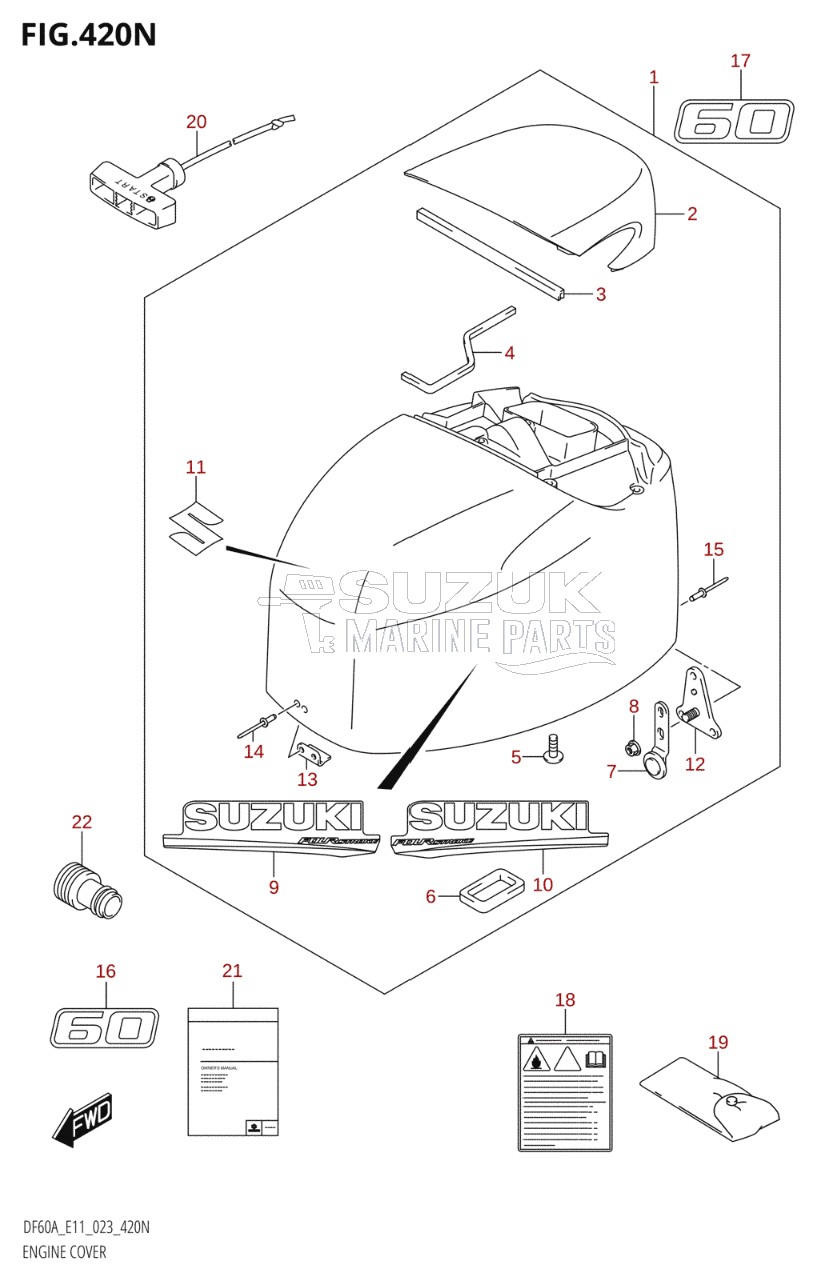 ENGINE COVER ((DF60A,DF60AVT):E03:020)