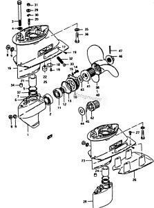 DT9.9Y From F-10001 ()  1985 drawing GEAR CASE - PROPELLER