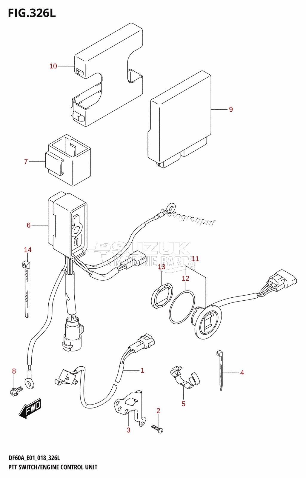 PTT SWITCH /​ ENGINE CONTROL UNIT (DF60AVT:E40,DF60AVTH:E40)