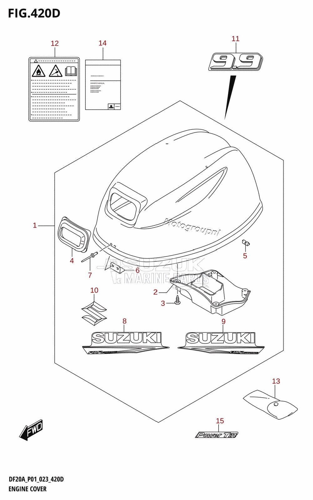 ENGINE COVER ((DF9.9B,DF9.9BR,DF9.9BT):(022,023))