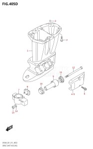 04003F-510001 (2005) 40hp E01 E13-Gen. Export 1 -  SE  Asia (DF40A  DF40AQH  DF40AST  DF40ATH) DF40A drawing DRIVE SHAFT HOUSING (DF40AST:E34)