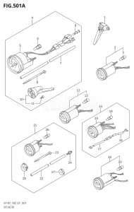 14001Z-421001 (2004) 140hp E01-Gen. Export 1 (DF140ZK4) DF140 drawing OPT:METER (K2,K3,K4)