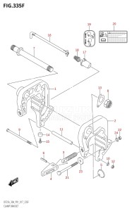 02504F-710001 (2017) 25hp P01-Gen. Export 1 (DF25A  DF25AR  DF25AT  DF25ATH) DF25A drawing CLAMP BRACKET (DF30AR:P01)