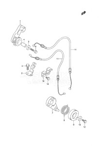 Outboard DF 25 V-Twin drawing Throttle Control Remote Control