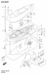 DF200 From 20002F-340001 (E01 E40)  2023 drawing GEAR CASE (DF250Z)