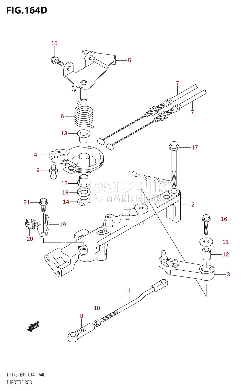 THROTTLE ROD (DF150Z:E40)