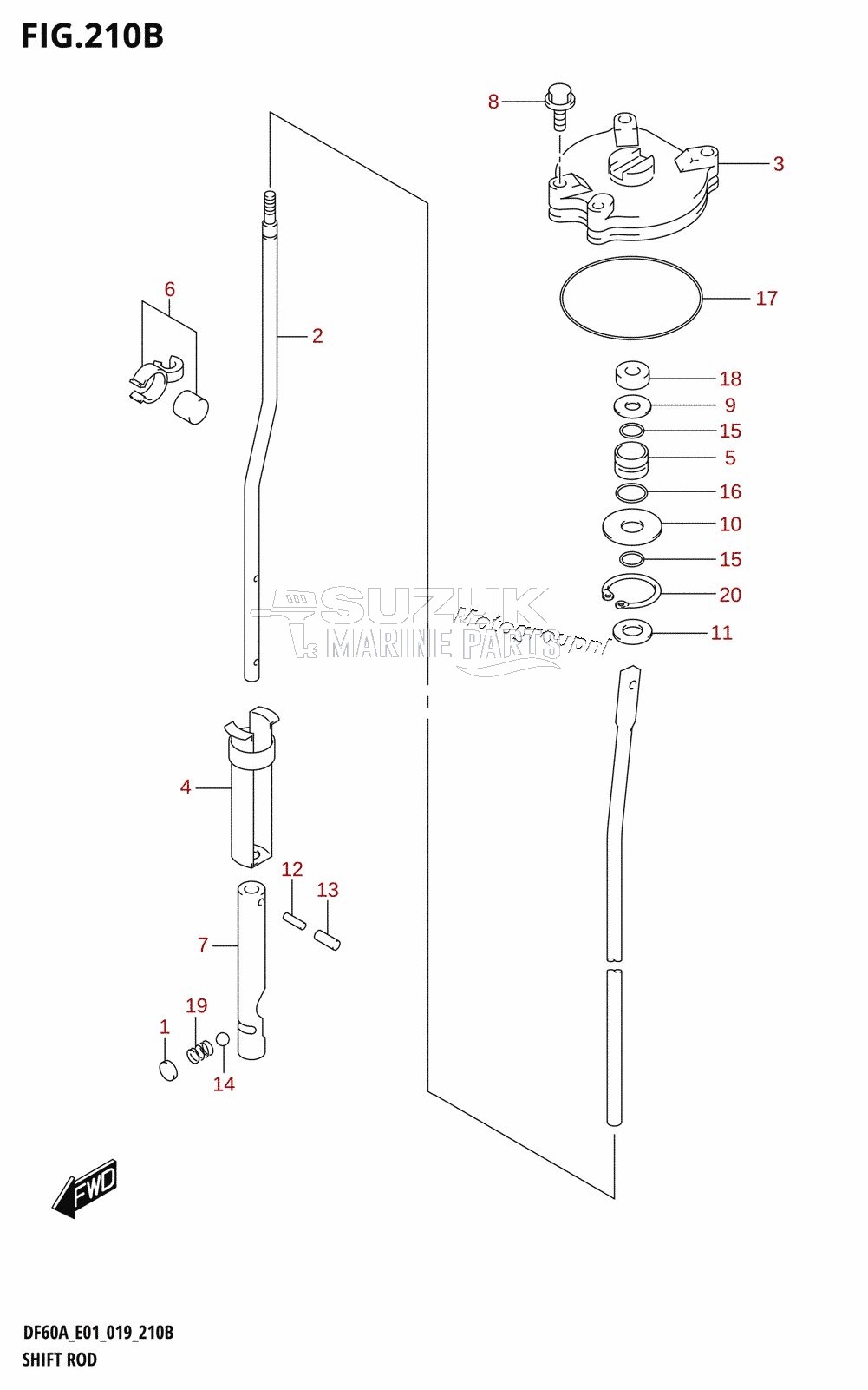 SHIFT ROD (DF60AVT,DF60AVTH)