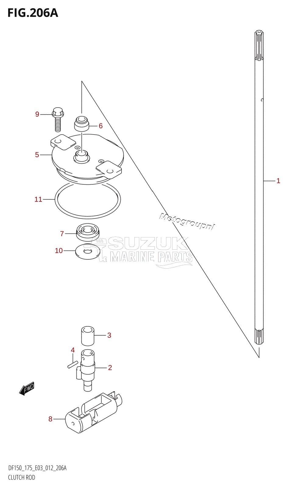 CLUTCH ROD (DF150T:E03)