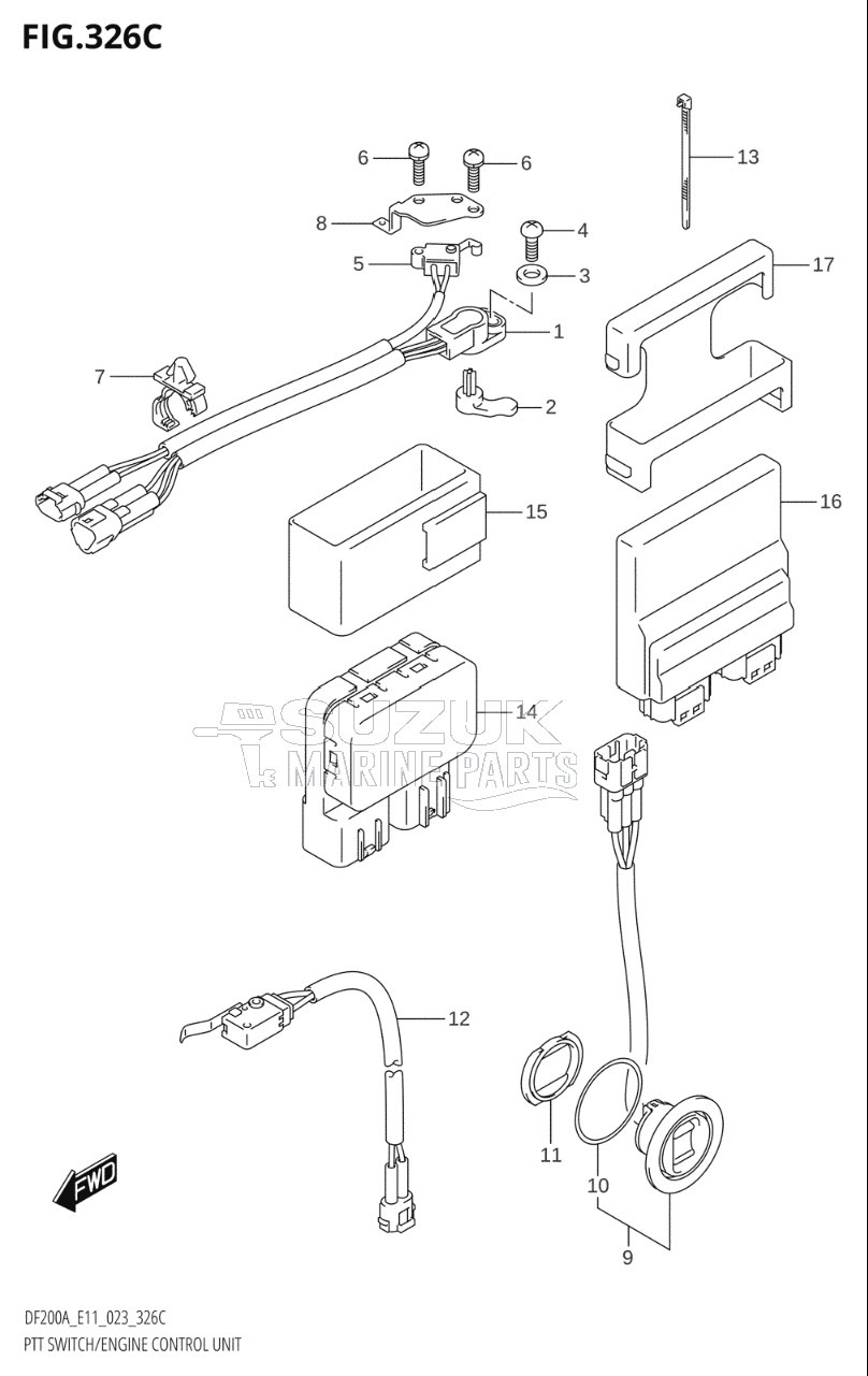 PTT SWITCH / ENGINE CONTROL UNIT (DF150AT,DF150AZ,DF150AS)