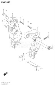 14003F-810001 (2018) 140hp E11 E40-Gen. Export 1-and 2 (DF140AT) DF140A drawing CLAMP BRACKET (DF115AT:E40,DF115AZ:E40)