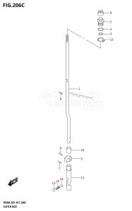 DF50A From 05003F-710001 (E01)  2017 drawing CLUTCH ROD (DF40ATH:E01)