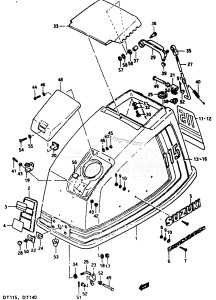 DT140 From 14001-20001 ()  1982 drawing ENGINE COVER (MODEL VZ)