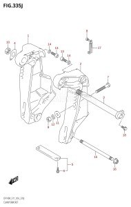 DF115AZ From 11503Z-610001 (E01 E3 E11 E40)  2016 drawing CLAMP BRACKET (DF140AZ:E40)