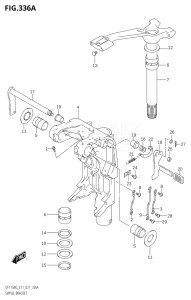 14004F-140001 (2021) 140hp E11 E40-Gen. Export 1-and 2 (DF140BG) DF140BG drawing SWIVEL BRACKET