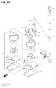 22503F-140001 (2021) 225hp E11 E40-Gen. Export 1-and 2 (DF225T) DF225T drawing WATER PUMP (E03:DF250ST)