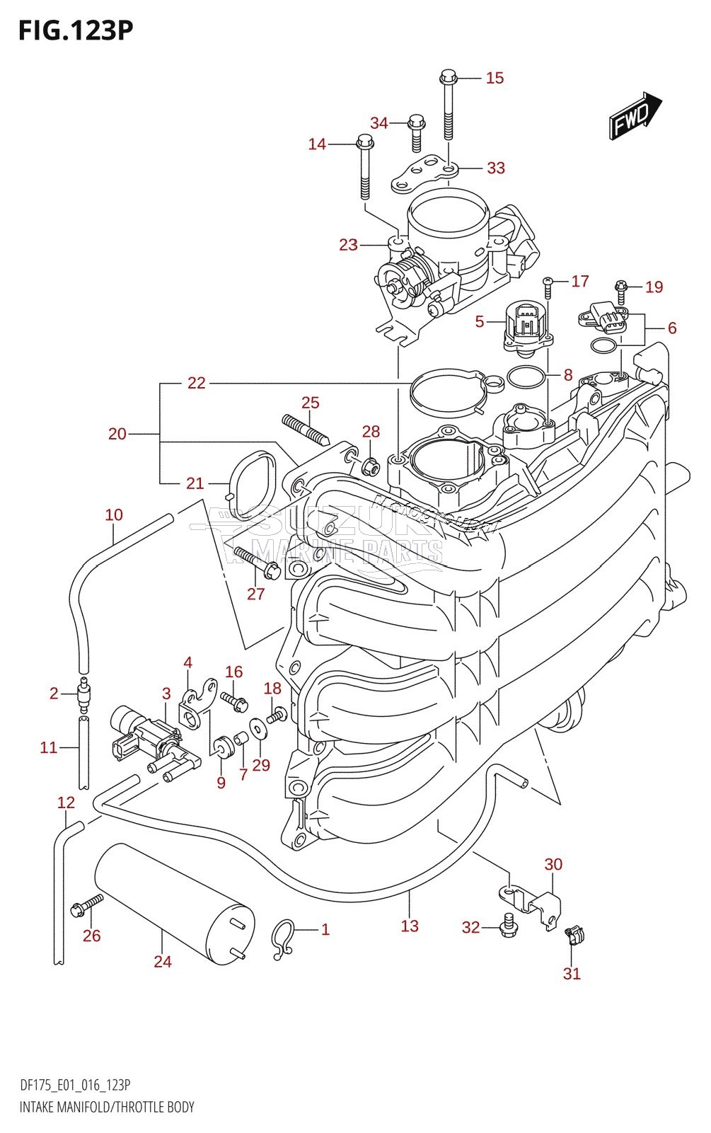 INTAKE MANIFOLD /​ THROTTLE BODY (DF175Z:E40)