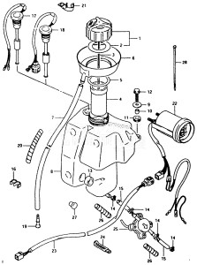 DT40 From 04003Kt-651001 ()  1996 drawing OIL TANK (DT40C,40TC,40RC)