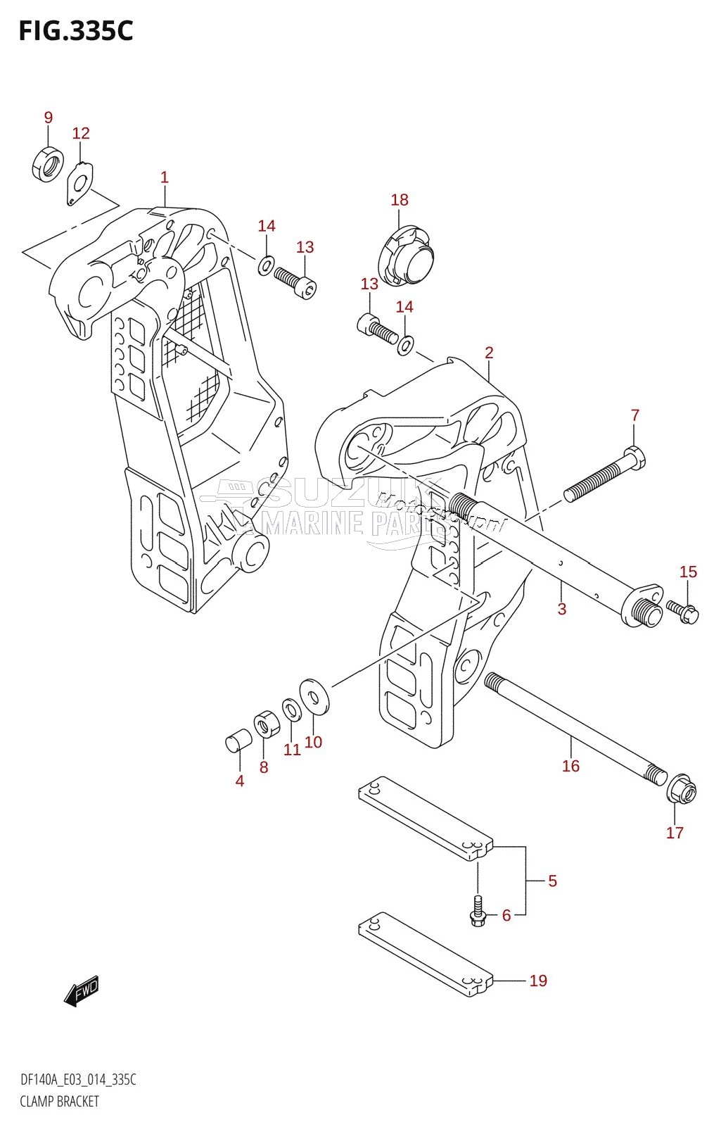 CLAMP BRACKET (DF115AZ:E03)