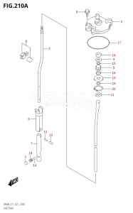 04003F-340001 (2023) 40hp E01 E11-Gen. Export 1-and 2 (DF40A  DF40AQH  DF40AT  DF40ATH) DF40A drawing SHIFT ROD (SEE NOTE)