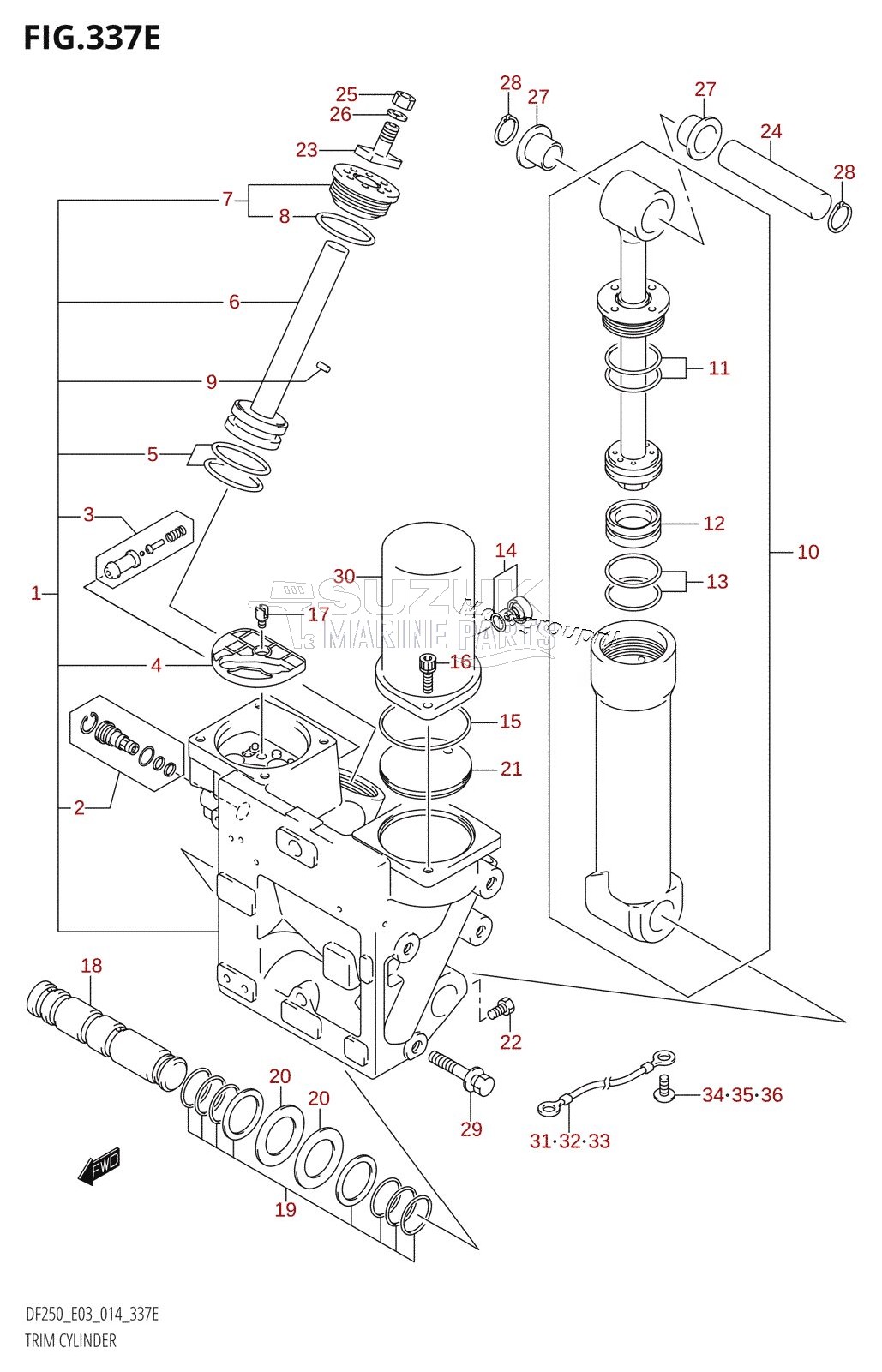 TRIM CYLINDER (DF250T:E03)