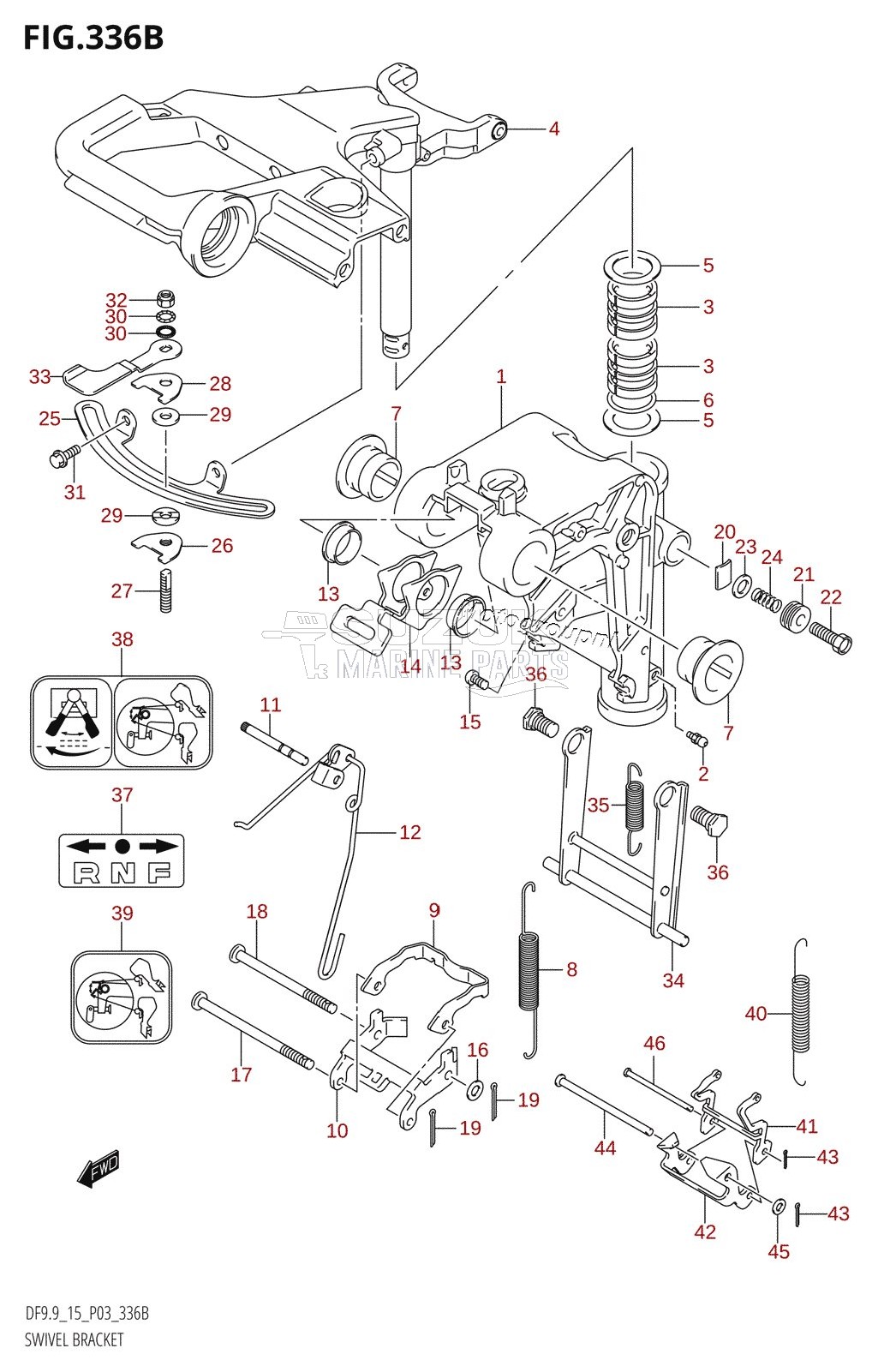 SWIVEL BRACKET (DF9.9:(K5,K6,K7,K8,K9),DF9.9R:(K5,K6,K7,K8,K9),DF15:(K5,K6,K7,K8,K9,K10,011))