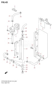 08002F-310001 (2013) 80hp E40-Costa Rica (DF80A) DF80A drawing FUEL INJECTOR (DF80A E40)