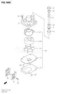 08002F-210001 (2012) 80hp E01 E40-Gen. Export 1 - Costa Rica (DF80A  DF80AT) DF80A drawing WATER PUMP (DF70ATH:E01)