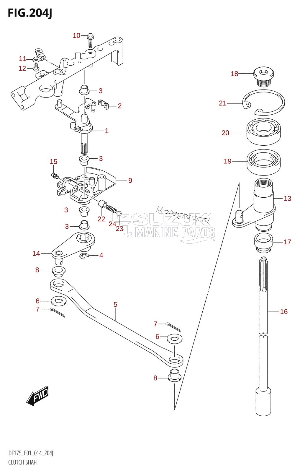 CLUTCH SHAFT (DF175T:E01)