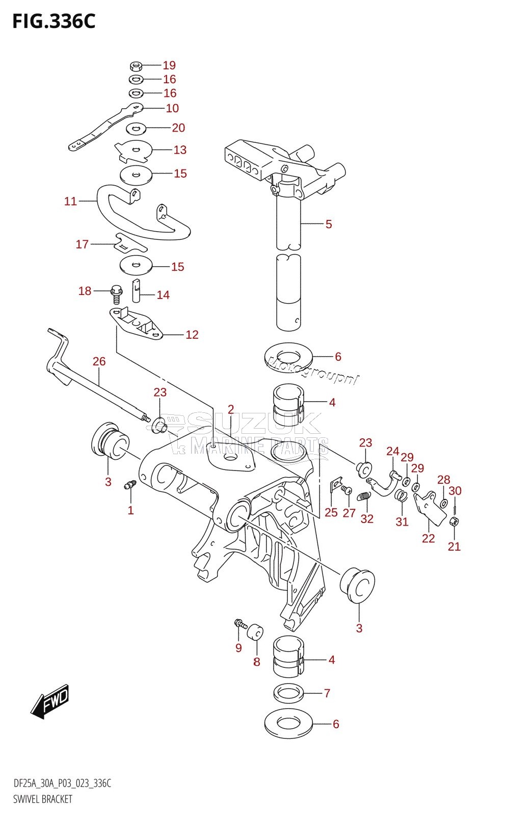 SWIVEL BRACKET (DF25ATH,DF30ATH)