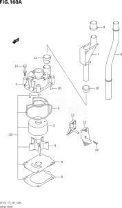 15001Z-880001 (2008) 150hp E01-Gen. Export 1 (DF150ZK8) DF150Z drawing WATER PUMP