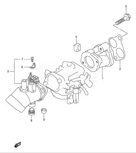 01501F-751001- (1997) 15hp - (DF15(A,AR)S V) DF15(A,A)S V drawing INLET MANIFOLD