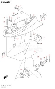 DF140AZ From 14003Z-610001 (E11 E40)  2016 drawing GEAR CASE (DF115AST:E03)